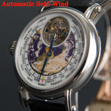 Real seagull Tourbillon Watch Men Mechanical Movement Luxury Brand Earth Dial Alligator Leather Men's Wristwatch Reloj Hombre