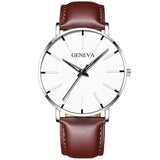 Minimalist Men's Fashion Slim Watch Simple Men's Business Stainless Steel Mesh Quartz Watch Relogio Masculino