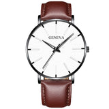 Minimalist Men's Fashion Slim Watch Simple Men's Business Stainless Steel Mesh Quartz Watch Relogio Masculino