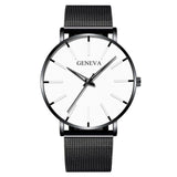 Minimalist Men's Fashion Slim Watch Simple Men's Business Stainless Steel Mesh Quartz Watch Relogio Masculino
