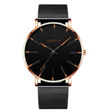 Minimalist Men's Fashion Slim Watch Simple Men's Business Stainless Steel Mesh Quartz Watch Relogio Masculino