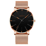 Minimalist Men's Fashion Slim Watch Simple Men's Business Stainless Steel Mesh Quartz Watch Relogio Masculino