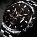 Men Militar Stainless Steel Watches Luxury Calendar Quartz Wristwatch Mens Business Casual Watch for Man Clock relogio masculino