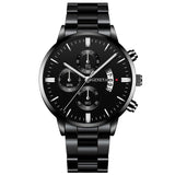 Men Militar Stainless Steel Watches Luxury Calendar Quartz Wristwatch Mens Business Casual Watch for Man Clock relogio masculino