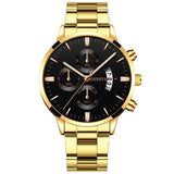Men Militar Stainless Steel Watches Luxury Calendar Quartz Wristwatch Mens Business Casual Watch for Man Clock relogio masculino