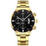 Men Militar Stainless Steel Watches Luxury Calendar Quartz Wristwatch Mens Business Casual Watch for Man Clock relogio masculino