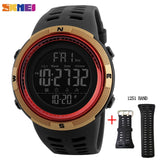 SKMEI Men Sports Watches Countdown Double Time Watch Alarm Chrono Digital Wristwatches 50M Waterproof Relogio Masculino 1251