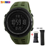 SKMEI Men Sports Watches Countdown Double Time Watch Alarm Chrono Digital Wristwatches 50M Waterproof Relogio Masculino 1251